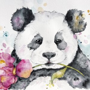 Postikortti Panda design HeliJohanna Art