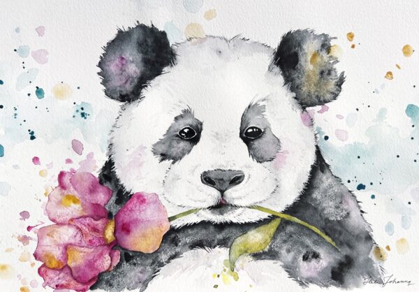 Postikortti Panda design HeliJohanna Art