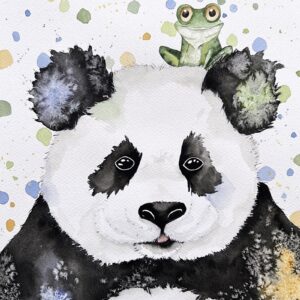 Postikortti Panda ja sammakko design HeliJohanna Art